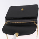 Christian Dior Chain Shoulder Bag Leather Black Gold Tone Auth ep15433-15