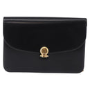 Christian Dior Chain Shoulder Bag Leather Black Gold Tone Auth ep15433-2