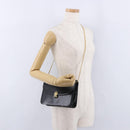 Christian Dior Chain Shoulder Bag Leather Black Gold Tone Auth ep15433-22