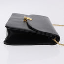Christian Dior Chain Shoulder Bag Leather Black Gold Tone Auth ep15433-4