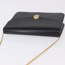 Christian Dior Chain Shoulder Bag Leather Black Gold Tone Auth ep15433-6