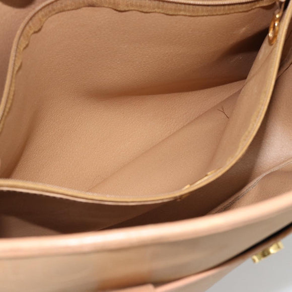 Christian Dior Trotter Tote Bag PVC Leather Beige Gold Tone Auth ep15436