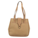 Christian Dior Trotter Tote Bag PVC Leather Beige Gold Tone Auth ep15436-2