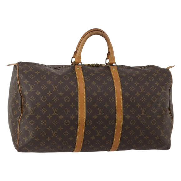 LOUIS VUITTON Monogram Keepall 55 Boston Bag M41424 LV Auth ep15437