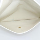Christian Dior Trotter Clutch Bag PVC Leather White Gold Tone Auth ep15439-10