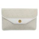 Christian Dior Trotter Clutch Bag PVC Leather White Gold Tone Auth ep15439-13