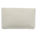 Christian Dior Trotter Clutch Bag PVC Leather White Gold Tone Auth ep15439-2