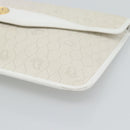 Christian Dior Trotter Clutch Bag PVC Leather White Gold Tone Auth ep15439-7