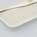 Christian Dior Trotter Clutch Bag PVC Leather White Gold Tone Auth ep15439-8