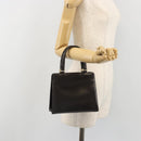 FENDI Hand Bag Leather Brown Gold Tone Auth ep15441A-22