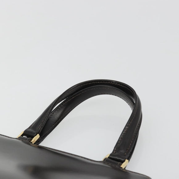 FENDI Hand Bag Leather Brown Gold Tone Auth ep15441A