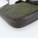 BURBERRY Hand Bag Nylon Khaki Gold Tone Auth ep15442-15