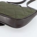 BURBERRY Hand Bag Nylon Khaki Gold Tone Auth ep15442-16