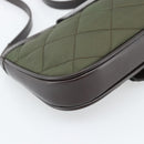 BURBERRY Hand Bag Nylon Khaki Gold Tone Auth ep15442-17