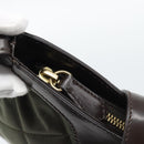 BURBERRY Hand Bag Nylon Khaki Gold Tone Auth ep15442-10