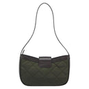BURBERRY Hand Bag Nylon Khaki Gold Tone Auth ep15442-2