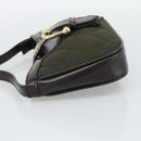 BURBERRY Hand Bag Nylon Khaki Gold Tone Auth ep15442-3