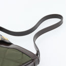 BURBERRY Hand Bag Nylon Khaki Gold Tone Auth ep15442-9