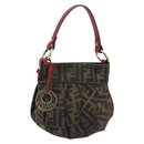 FENDI Zucca Canvas Hand Bag Brown Gold Tone 8BK044 Auth ep15443-1