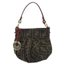 FENDI Zucca Canvas Hand Bag Brown Gold Tone 8BK044 Auth ep15443-13