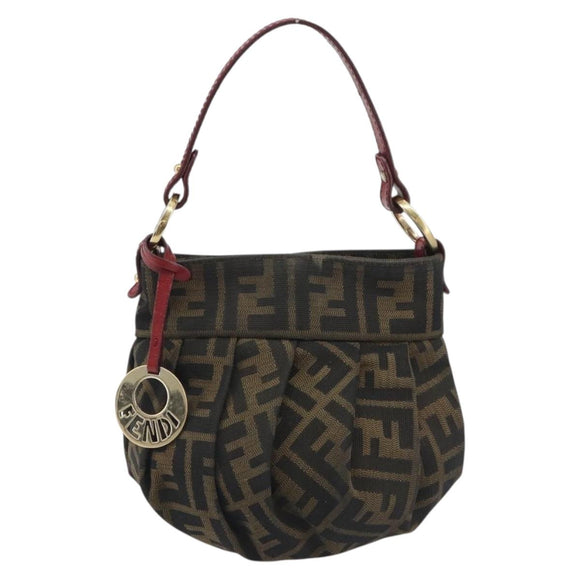 FENDI Zucca Canvas Hand Bag Brown Gold Tone 8BK044 Auth ep15443