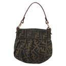 FENDI Zucca Canvas Hand Bag Brown Gold Tone 8BK044 Auth ep15443-2
