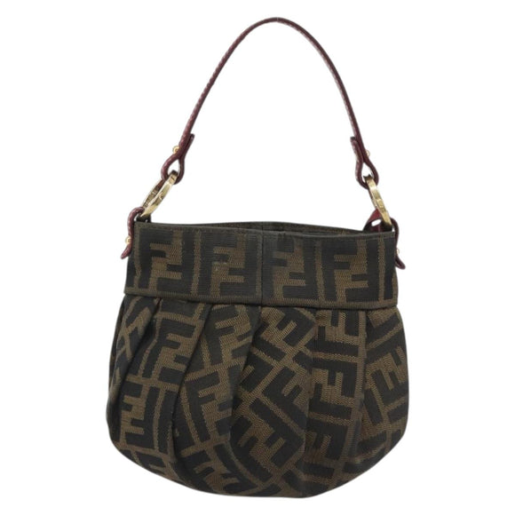 FENDI Zucca Canvas Hand Bag Brown Gold Tone 8BK044 Auth ep15443