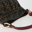 FENDI Zucca Canvas Hand Bag Brown Gold Tone 8BK044 Auth ep15443-6