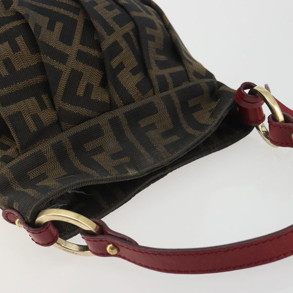 FENDI Zucca Canvas Hand Bag Brown Gold Tone 8BK044 Auth ep15443