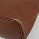 Burberrys Hand Bag Leather Brown Gold Tone Auth ep15444-8