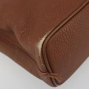 Burberrys Hand Bag Leather Brown Gold Tone Auth ep15444-15