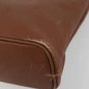 Burberrys Hand Bag Leather Brown Gold Tone Auth ep15444-16