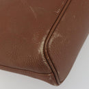 Burberrys Hand Bag Leather Brown Gold Tone Auth ep15444-17