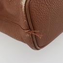 Burberrys Hand Bag Leather Brown Gold Tone Auth ep15444-9
