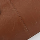 Burberrys Hand Bag Leather Brown Gold Tone Auth ep15444-10