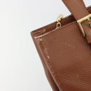 Burberrys Hand Bag Leather Brown Gold Tone Auth ep15444-11