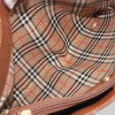 Burberrys Hand Bag Leather Brown Gold Tone Auth ep15444-12