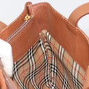 Burberrys Hand Bag Leather Brown Gold Tone Auth ep15444-20