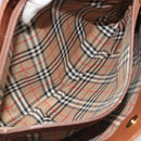 Burberrys Hand Bag Leather Brown Gold Tone Auth ep15444-22
