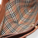 Burberrys Hand Bag Leather Brown Gold Tone Auth ep15444-23