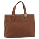 Burberrys Hand Bag Leather Brown Gold Tone Auth ep15444-13