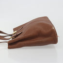 Burberrys Hand Bag Leather Brown Gold Tone Auth ep15444-4