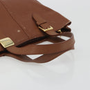 Burberrys Hand Bag Leather Brown Gold Tone Auth ep15444-7