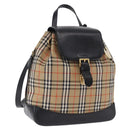Burberrys Nova Check Backpack Canvas Beige Gold Tone Auth ep15445A-1