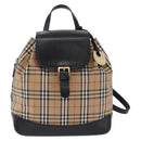 Burberrys Nova Check Backpack Canvas Beige Gold Tone Auth ep15445A-13