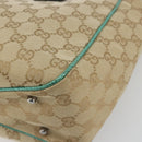GUCCI GG Canvas Hand Bag Beige Green 113019 Auth ep15447A-10