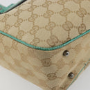 GUCCI GG Canvas Hand Bag Beige Green 113019 Auth ep15447A-11