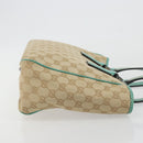 GUCCI GG Canvas Hand Bag Beige Green 113019 Auth ep15447A-4