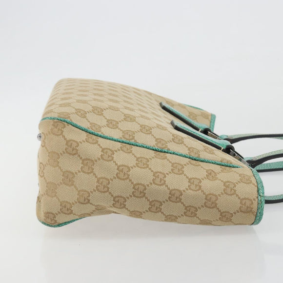GUCCI GG Canvas Hand Bag Beige Green 113019 Auth ep15447A