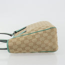 GUCCI GG Canvas Hand Bag Beige Green 113019 Auth ep15447A-5